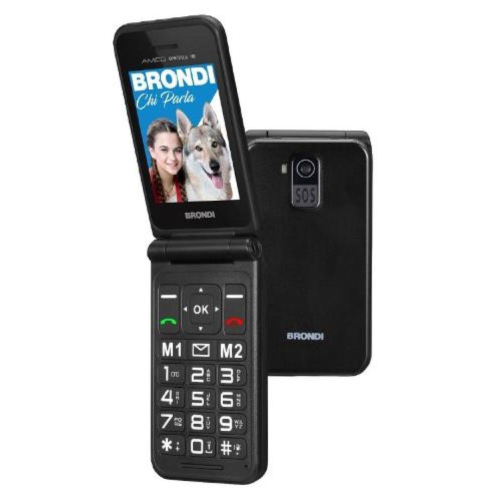 BRONDI WINDOW 2 DUAL SIM 2" CLAMSHELL FLIP ATTIVO FOTOCAMERA RADIO FM TASTI RETROILLUMINATI ITALIA BLACK METAL